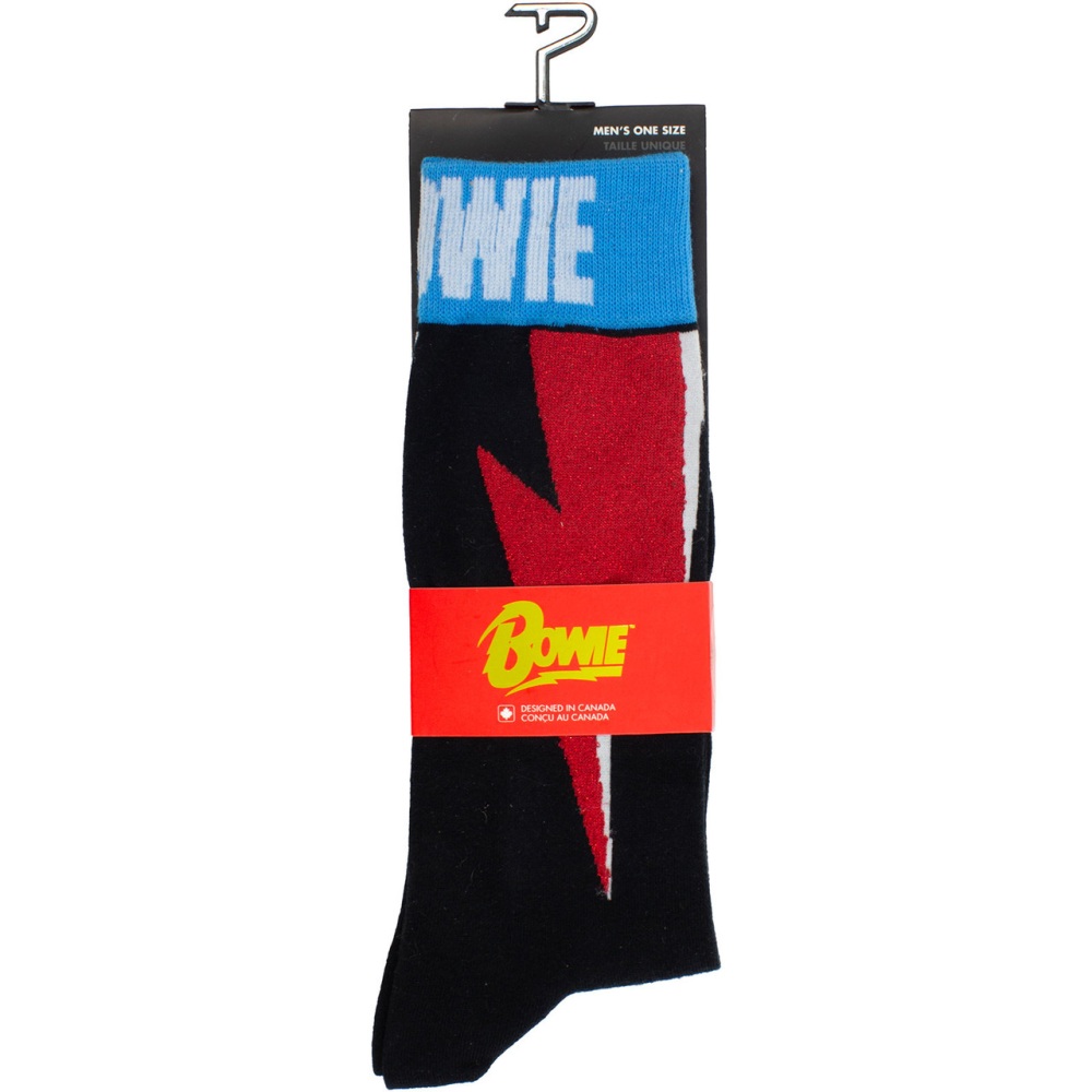 David Bowie - Red Flash Socks - Black/Multicolours